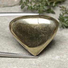 31.14캐럿 천연 여러 가지 빛깔의 검정과 금 황철석, 배 모양, 불투명체