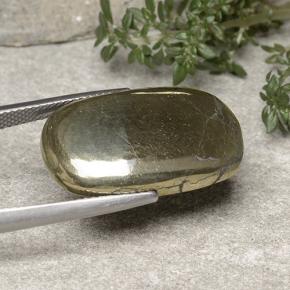 22.29캐럿 천연 골든 황철석, 타원형 컷, 불투명체