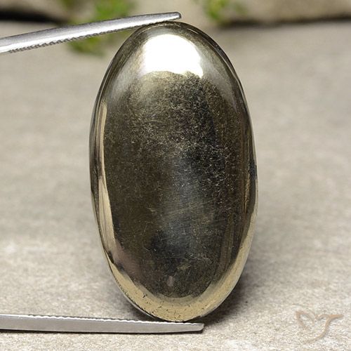 51.94ct 자연스러운 금 황철석, 타원형, 불투명체