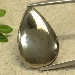10.81캐럿 천연 골드 파이라이트, 배 모양, 21.1×13.9 mm, 불투명체
