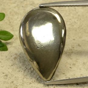 10.81캐럿 천연 골드 파이라이트, 배 모양, 21.1×13.9 mm, 불투명체