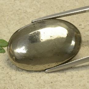37.46캐럿 천연 금 황철석, 타원형 컷, 불투명체
