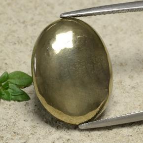 16.39캐럿 천연 금 황철석, 타원형 컷, 불투명체