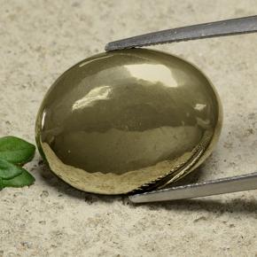 16.39캐럿 천연 금 황철석, 타원형 컷, 불투명체