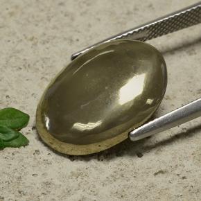 16.39캐럿 천연 금 황철석, 타원형 컷, 불투명체