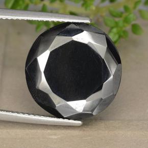 19.12캐럿 천연 다크 그레이 메탈릭 황철석, 라운드 컷, 불투명체