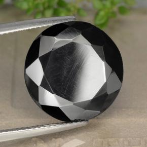 21.15캐럿 천연 다크 메탈릭 그레이 파이라이트, 라운드 컷, 16.28 mm, 불투명체