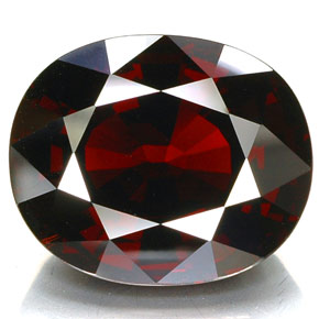 32.16캐럿 천연 딥 레드 파이로프 가넷, 타원형 컷, 19.9×16.4 mm, IF