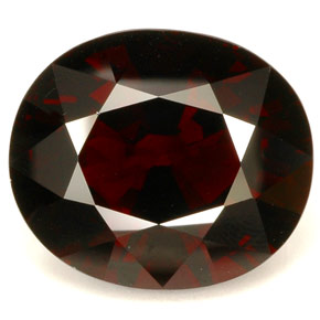 46.71캐럿 천연 딥 레드 파이로프 가넷, 타원형 컷, 22.1×18.9 mm, IF
