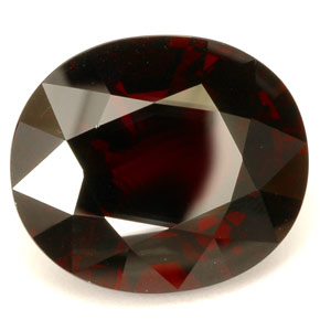 46.71캐럿 천연 딥 레드 파이로프 가넷, 타원형 컷, 22.1×18.9 mm, IF