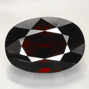42.20캐럿 천연 딥 레드 파이로프 가넷, 타원형 컷, 23.1×16.4 mm, IF