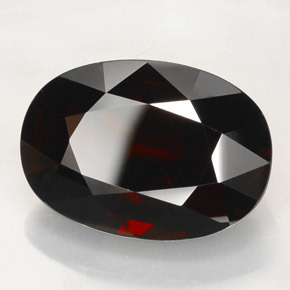 42.20캐럿 천연 딥 레드 파이로프 가넷, 타원형 컷, 23.1×16.4 mm, IF