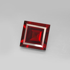 3.96캐럿 천연 딥 레드 파이로프 가넷, 스퀘어, 9×8.9 mm, VVS