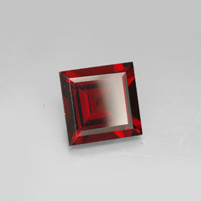 3.96캐럿 천연 딥 레드 파이로프 가넷, 스퀘어, 9×8.9 mm, VVS
