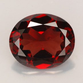 5.39캐럿 천연 딥 레드 파이로프 가넷, 타원형 컷, 12.1×10.2 mm, VS