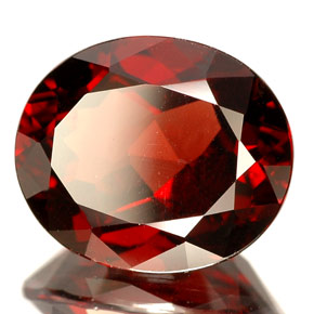 5.87캐럿 천연 레드 파이로프 가넷, 타원형 컷, 12×10.1 mm, VVS-VS