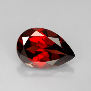 2.22캐럿 천연 딥 레드 파이로프 가넷, 배 모양, 9.9×6.8 mm, VVS-VS