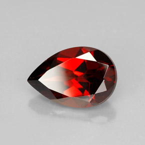 2.22캐럿 천연 딥 레드 파이로프 가넷, 배 모양, 9.9×6.8 mm, VVS-VS