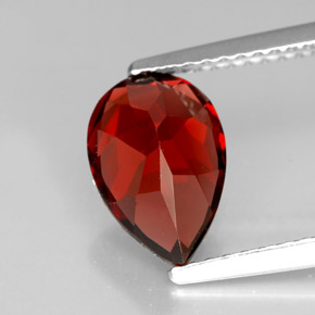 2.22캐럿 천연 딥 레드 파이로프 가넷, 배 모양, 9.9×6.8 mm, VVS-VS
