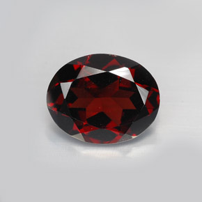 2.86캐럿 천연 딥 레드 파이로프 가넷, 타원형 컷, 9.8×7.9 mm, VVS-VS