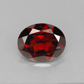 2.94캐럿 천연 딥 레드 파이로프 가넷, 타원형 컷, 9.9×8 mm, VVS-VS