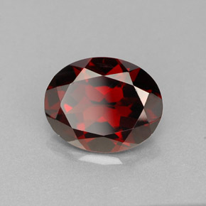 2.94캐럿 천연 딥 레드 파이로프 가넷, 타원형 컷, 9.9×8 mm, VVS-VS