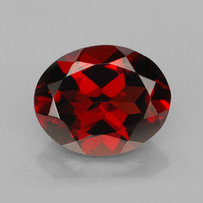 3.07캐럿 천연 딥 레드 파이로프 가넷, 타원형 컷, 9.8×7.9 mm, VVS-VS