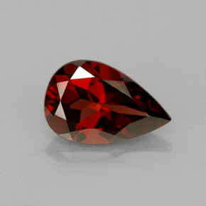 1.50캐럿 천연 딥 레드 파이로프 가넷, 배 모양, 9.1×5.9 mm, VS