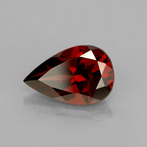 1.50캐럿 천연 딥 레드 파이로프 가넷, 배 모양, 9.1×5.9 mm, VS