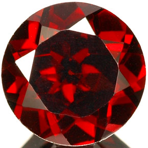 2.10캐럿 천연 딥 레드 파이로프 가넷, 라운드 컷, 7.98 mm, VS