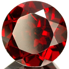 2.10캐럿 천연 딥 레드 파이로프 가넷, 라운드 컷, 7.98 mm, VS