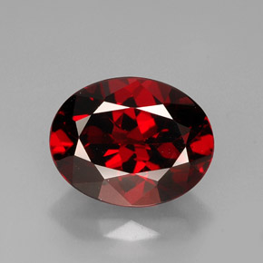 3.27캐럿 천연 딥 레드 파이로프 가넷, 타원형 컷, 10.1×8 mm, VS
