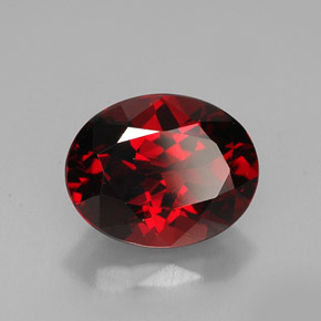 3.27캐럿 천연 딥 레드 파이로프 가넷, 타원형 컷, 10.1×8 mm, VS