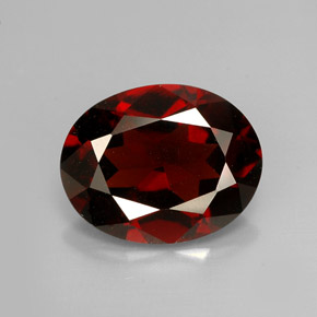 2.59캐럿 천연 딥 레드 파이로프 가넷, 타원형 컷, 9.9×7.8 mm, VS