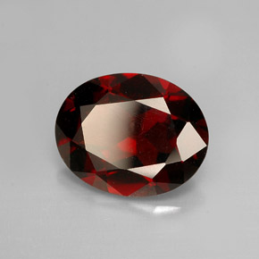 2.59캐럿 천연 딥 레드 파이로프 가넷, 타원형 컷, 9.9×7.8 mm, VS
