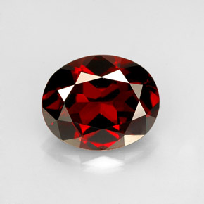 2.86캐럿 천연 딥 레드 파이로프 가넷, 타원형 컷, 9.8×8 mm, VS
