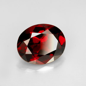 2.86캐럿 천연 딥 레드 파이로프 가넷, 타원형 컷, 9.8×8 mm, VS