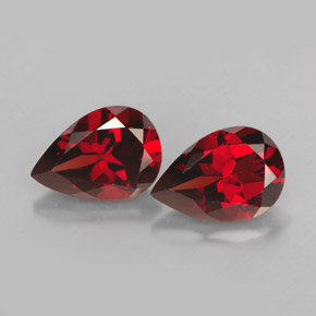 캐럿 천연 딥 레드 파이로프 가넷 보석, 배 모양, 10×7 mm, VS