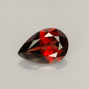 2.23캐럿 천연 딥 레드 파이로프 가넷, 배 모양, 10.1×6.7 mm, VVS-VS