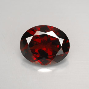 2.82캐럿 천연 딥 레드 파이로프 가넷, 타원형 컷, 9.8×8 mm, VVS-VS