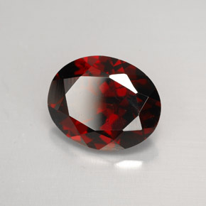 2.82캐럿 천연 딥 레드 파이로프 가넷, 타원형 컷, 9.8×8 mm, VVS-VS