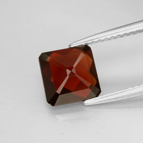 2.07캐럿 천연 딥 레드 파이로프 가넷, 에메랄드 컷, 7.2×7.2 mm, VVS-VS