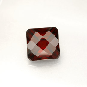 2.25캐럿 천연 딥 레드 파이로프 가넷, 에메랄드 컷, 7.1×7 mm, VVS-VS
