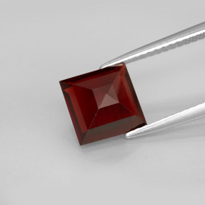 2.88캐럿 천연 딥 레드 파이로프 가넷, 스퀘어, 7.9×7.9 mm, VS