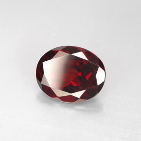 2.86캐럿 천연 딥 레드 파이로프 가넷, 타원형 컷, 10.1×8.2 mm, VVS-VS