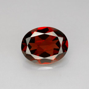 2.92캐럿 천연 딥 레드 파이로프 가넷, 타원형 컷, 10×7.9 mm, VS