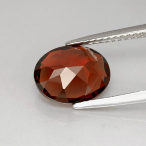 2.92캐럿 천연 딥 레드 파이로프 가넷, 타원형 컷, 10×7.9 mm, VS