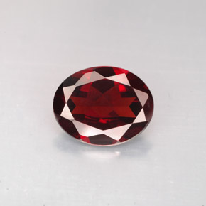 2.57캐럿 천연 딥 레드 파이로프 가넷, 타원형 컷, 9.9×7.9 mm, VVS-VS