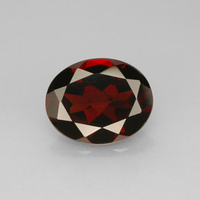 2.83캐럿 천연 딥 레드 파이로프 가넷, 타원형 컷, 10×8.1 mm, VVS-VS