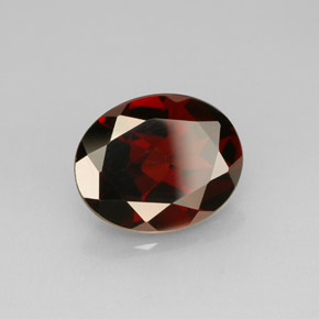 2.83캐럿 천연 딥 레드 파이로프 가넷, 타원형 컷, 10×8.1 mm, VVS-VS